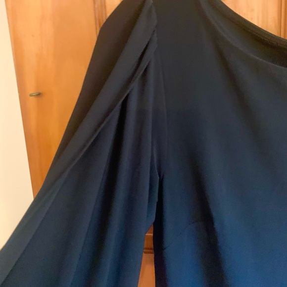 NEW LAUNDRY BY DESIGN DRESS SLIT OPEN ANGEL CAPE SLEEVES BLACK XS NWT - Picture 3 of 11